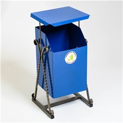 Урна для мусора «Квадратная», уличная, с крышей, 22 л, бак 0.5 мм, 63×33×33 см, синяя