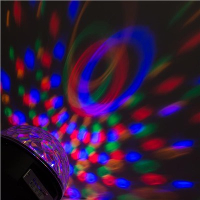 Ночник проектор «Хрустальный диско-шар» 17.5 см, динамик, свечение мульти, 220 В