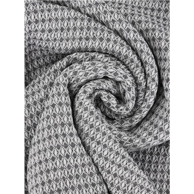 Плед с бахромой «Этель» Waffle, 130×180 см, серый