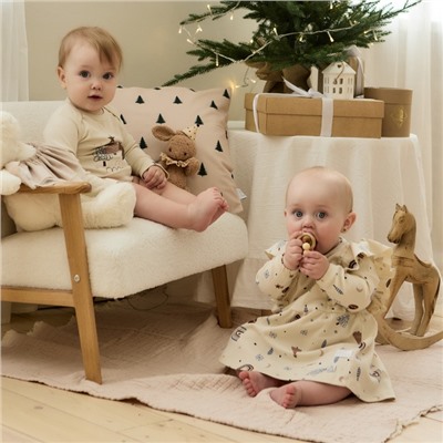 Платье детское «Крошка Я. Новогодние игрушки», рост 62-68 см