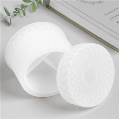 Молд силиконовый «Шкатулка круглая узорная» с крышкой 9.8×9.8×9.4 см