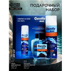 Подарочный набор косметики Gentle: пена для бритья, 200 мл + лосьон после бритья, 100 мл