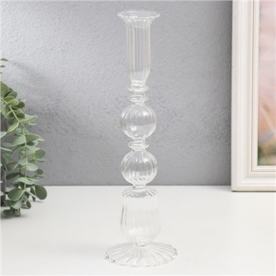 Стеклянный подсвечник на 1 свечу «Эстетика», прозрачный, 27×8.5×8.5 см