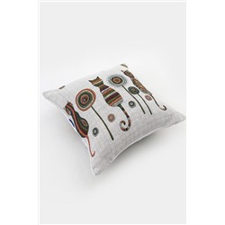 Наволочка декоративная рогожка Lizzy Home размер 50х50 см рисунок кошки НАТАЛИ, 1126689