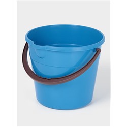 Ведро хозяйственное со сливом, 10 л, d=28 см, h=24 см, пластик, голубое
