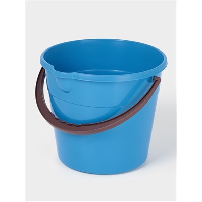 Ведро хозяйственное со сливом, 10 л, d=28 см, h=24 см, пластик, голубое