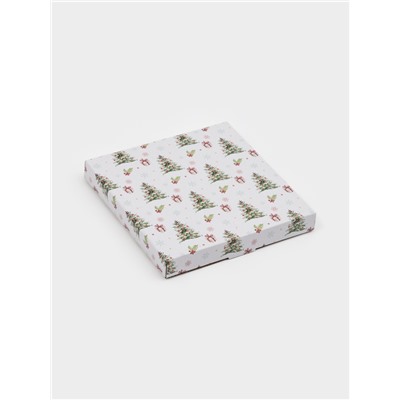 Блюдо сервировочное новогоднее Доляна «Новый Год в лесу», d=19, h=2.1 см, с бортиком, стекло, белое, голубое