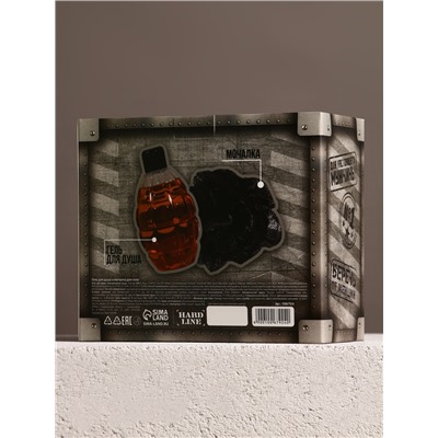 Подарочный набор косметики «Необходимый запас», гель для душа 250 мл и мочалка для тела, HARD LINE