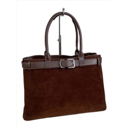 Женская сумка из искусственной замши, цвет тёмно коричневый