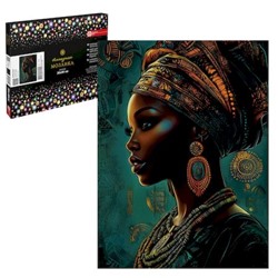 Алмазная мозаика по номерам 30х40 см (НА ПОДРАМНИКЕ) "АФРИКАНКА" Частичная выкладка 71443 Феникс