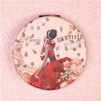 Зеркало карманное 7 см / GT357 /уп 50/300/ кожзам