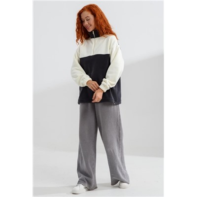 7490О толстовка женская (Серо-молочный)