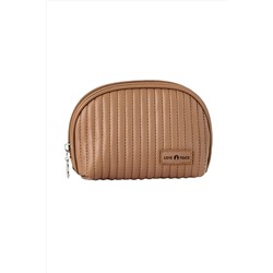 Kristaller Косметичка женская Love peace oval стёганая, тёмно-бежевый KRISTALLER, 1111157