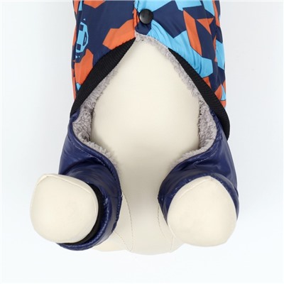 Комбинезон для собак«Камуфляж», размер XXL, ДС 40, ОШ 42, ОГ 54 см, на меховом подкладе, синий