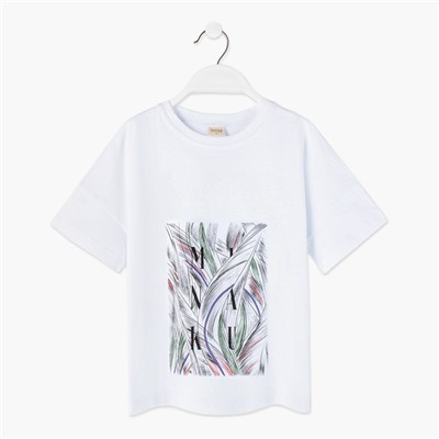 Футболка женская MINAKU с фирменным принтом, цвет белый, размер 44