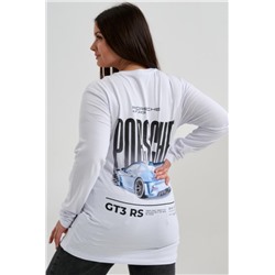 8562 футболка с дл.рукавом унисекс (Белый_порше)