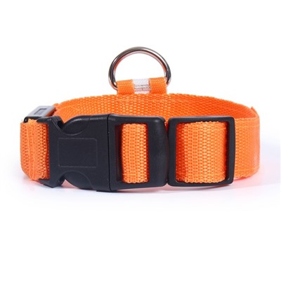 Ошейник с подсветкой размер S, ОШ 35-43×2.5 см, 3 режима свечения оранжевый