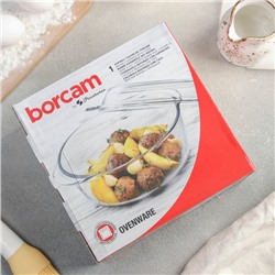 Форма для запекания из жаропрочного стекла Borcam, 1,5 л, с крышкой