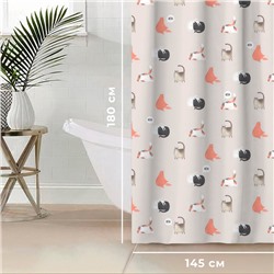 Штора для ванной «Этель. Котики», 145×180 см, полиэстер