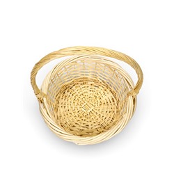 Корзина плетёная для хранения, лоза, с ручкой, светлая, набор 3 шт.