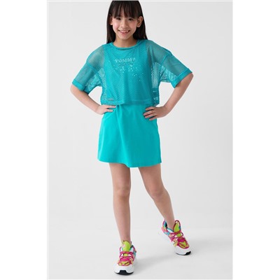 Комплект трикотажный для девочек: сарафан, фуфайка (футболка) PLAYTODAY, 1240356