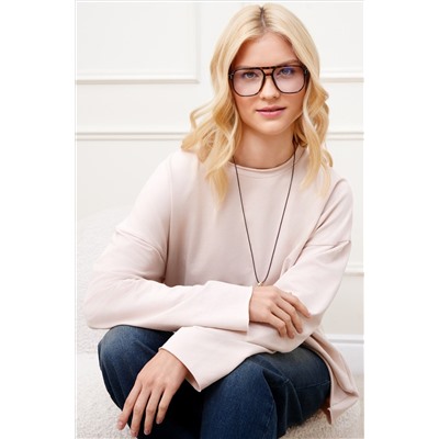 Женский лонгслив оверсайз из футера двухнитки Happyfox