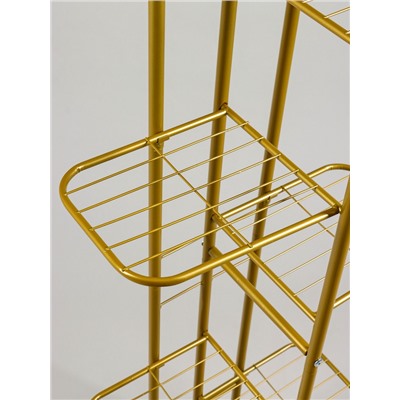 Подставка для цветов Greengo, 6 полок, 44×22×105 см, напольная, металл, цвет золотой