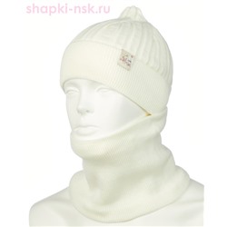03-5-E Комплект для девочки флис (шапка+снуд) (48-50)