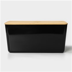 Контейнер для хранения с крышкой LaDо́m «Лаконичность», 31.5×22×15 см, тёмно - серый