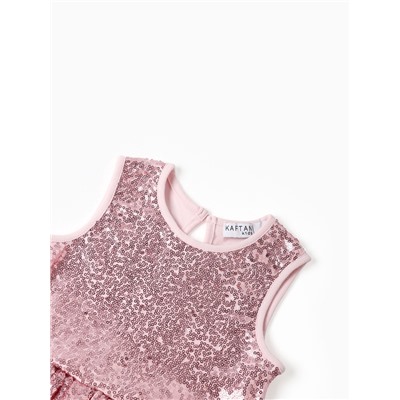 Платье нарядное для девочки KAFTAN, с пайетками, рост 98-104, розовое