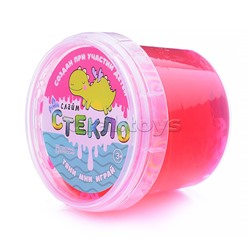 Слайм "Стекло" 100 гр, малиновый с декоративным наполнителем