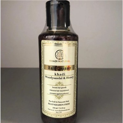 Khadi Natural Шампунь "Сандал и Мед" без СЛС 210мл
