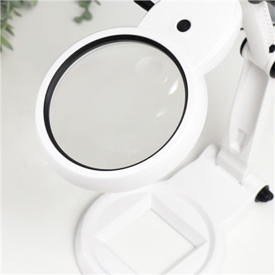 Лампа-лупа для творчества LEDx18 от 3ААА, USB белый 24.5×22 см