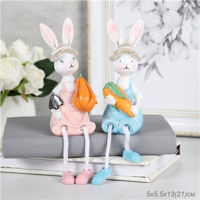 Фигурка Кролик висячие ножки 2 штуки набор 21 см / 9591/ 9593 /уп 48/ / 711779