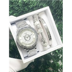 Подарочный набор для женщин часы, 2 браслета + коробка #22864419