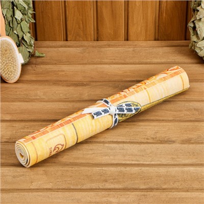 Коврик - лежак для бани и сауны с принтом «Чистое тело — залог здоровья», 150×50 см, полиэфир 70%, шерсть 30%, «Банная забава»