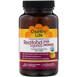 Country Life, Realfood Organics, For Women, 120 Easy to Swallow Tablets