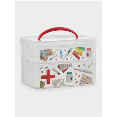 УЦЕНКА Коробка для хранения "multi box" 2 секции, 245х160х165 мм МИКС