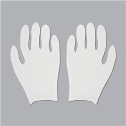 Перчатки хлопковые, набор 12 пар, размер S, белые