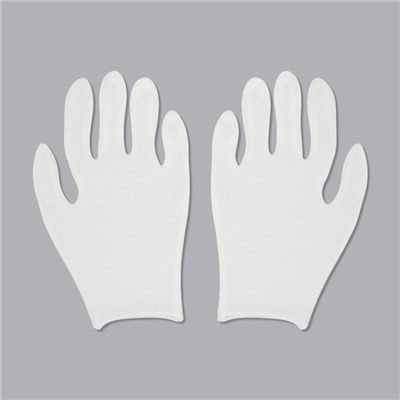 Перчатки хлопковые, набор 12 пар, размер S, белые