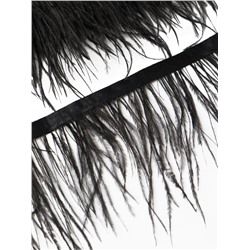 Перья декоративные на ленте, чёрные, 10 м ± 0.5 м, шир 8-10 см