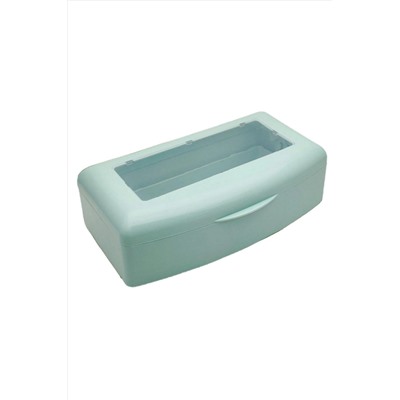 Nail Art Бокс для стерилизации и дезинфекции инструментов с прозрачной крышкой, бирюзовый KRISTALLER, 1119448