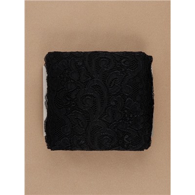 Кружевная эластичная ткань, 175 мм, 23±1 м, чёрная