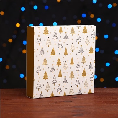 Коробка под 16 конфет «Новогодняя», 17.5×17.5×3.5 см