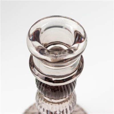 Подсвечник на 1 свечу «Колонна с шарами», стекло, серый прозрачный, 15.5×8.5×8.5 см