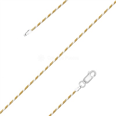 Цепь из серебра с родированием и золочением (карабин с запаянным соединительным кольцом) 925 пробы OMEMO EV D145 2C 125