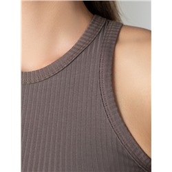 Топ из трикотажа в широкий рубчик