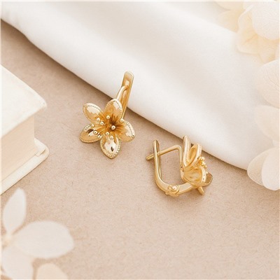 Серьги цветочки "Дубайское золото", арт.313.241