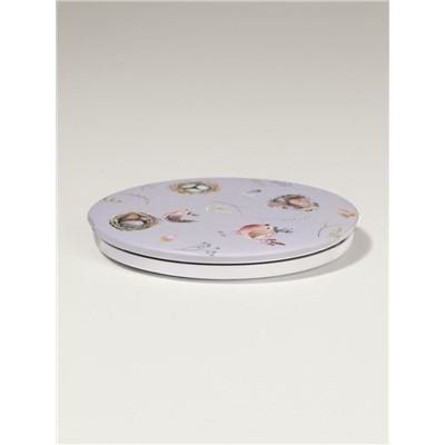 Зеркало складное «Птички», d=7.3 см, с увеличением х2, сиреневое