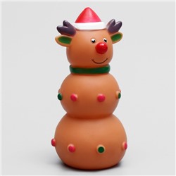 Игрушка для собак «Оленёнок 3Х»,12×6 см, пищащая, винил, коричневая